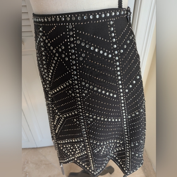 Jeweled Tassel Skirt, Black, Size Large - Picture 4 of 9